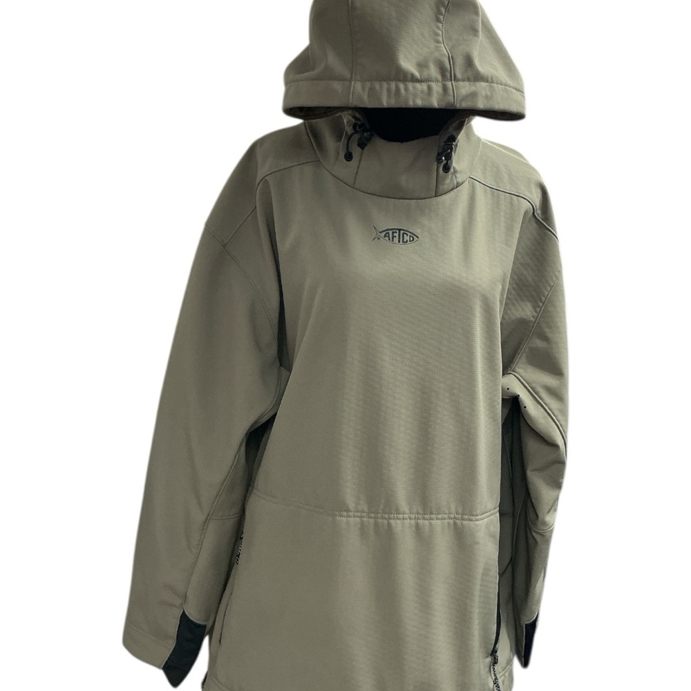AFTCO Olive Green Hooded Pullover Jacket